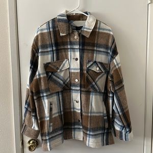 Women’s Zara oversized Flannel jacket